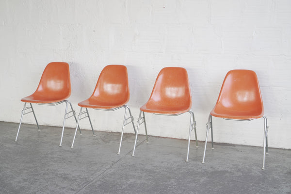 Eames Orange Fiberglass Shell Chairs