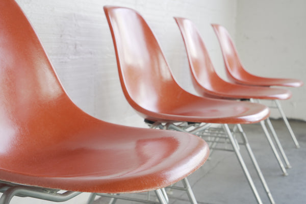 Eames Orange Fiberglass Shell Chairs