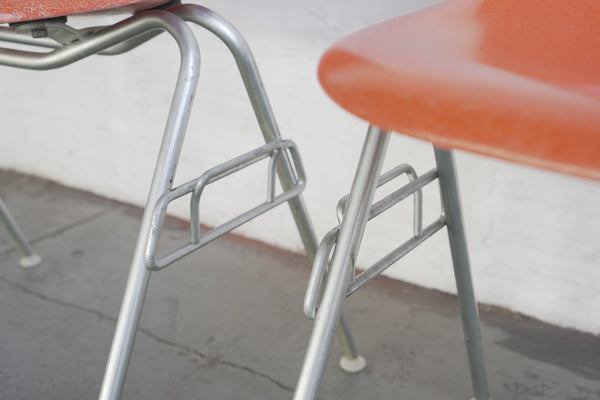 Eames Orange Fiberglass Shell Chairs