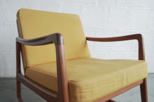 Ole Wanscher for France & Søn Rocker and Ottoman