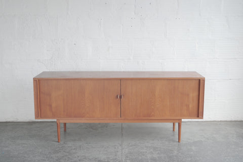 Svend Aage Larsen Teak Credenza with Tambour Doors