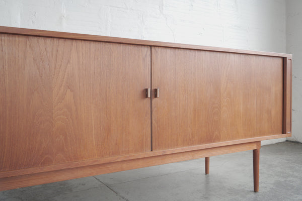 Svend Aage Larsen Teak Credenza with Tambour Doors