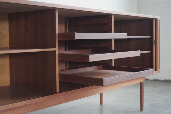 Svend Aage Larsen Teak Credenza with Tambour Doors