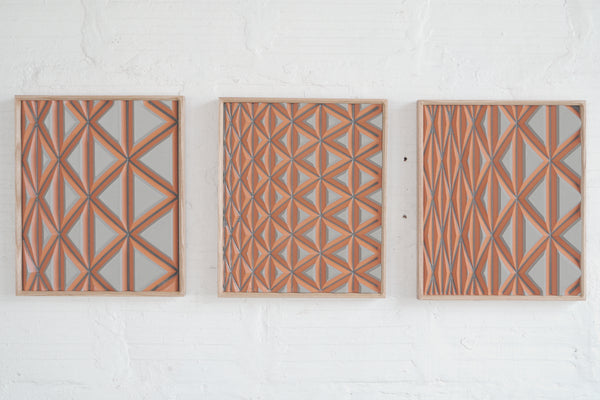 Stretched Triangle Grid Triptych