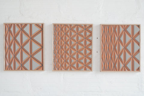 Stretched Triangle Grid Triptych