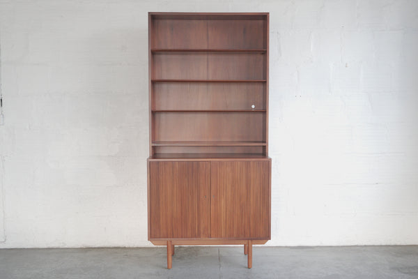 Walnut and Oak Bookshelf with Cabinet Unit