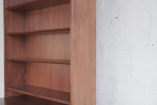 Walnut and Oak Bookshelf with Cabinet Unit
