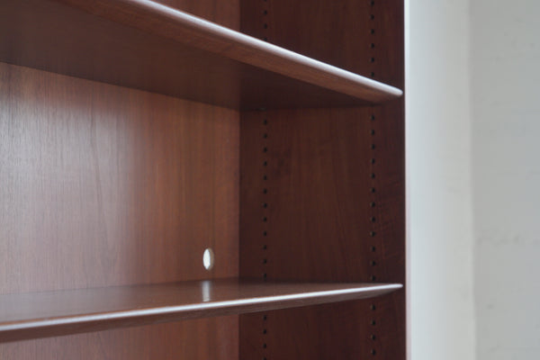 Walnut and Oak Bookshelf with Cabinet Unit