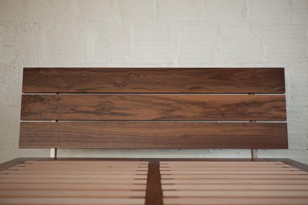 THE GOOD MOD CUSTOM BED FRAME HEADBOARD STEEL WALNUT