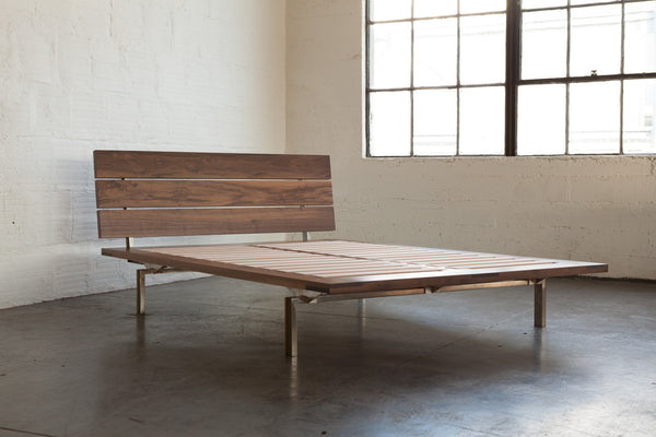 THE GOOD MOD CUSTOM BED FRAME WALNUT SIDE