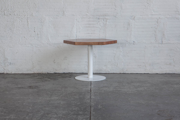 Hexagon Burlwood Side Table