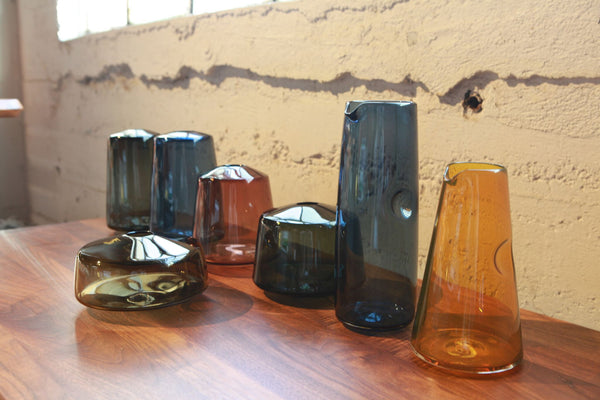Matthew Abadi Transparent Gem Tone Dimple Pitchers