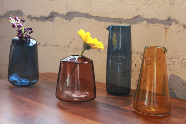 Matthew Abadi Transparent Gem Tone Tower Vases